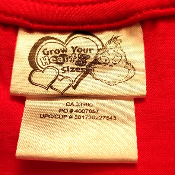 "Little Grinch" red holiday tee shirt - Picture 2 of 4